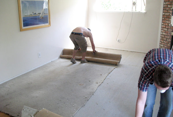 ripping up old carpet